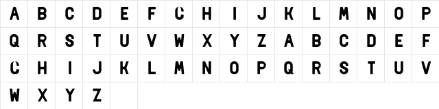 Delio-trial Regular  glyph index