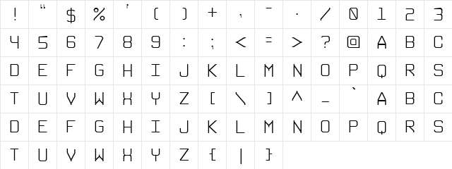 Gruppe B Light  glyph index