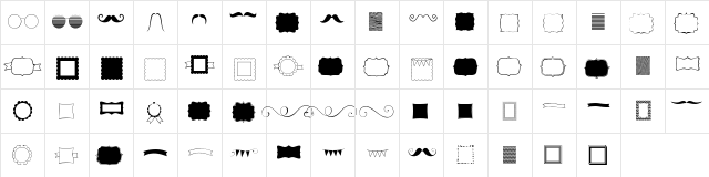 KG Flavor and Frames Regular  glyph index