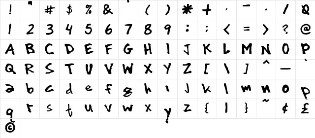 ser1 Regular  glyph index