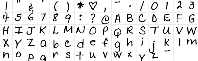 Pea Mimi Regular  glyph index