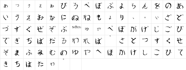 Shoraei Medium  glyph index