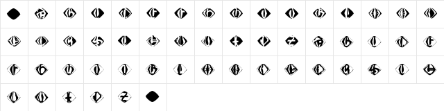 JohannesGDiamonds Regular  glyph index