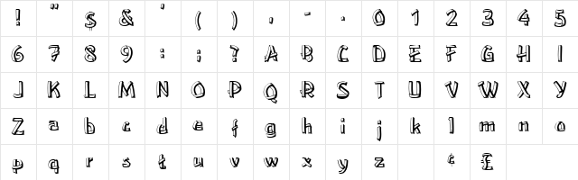 Lower East Side  glyph index