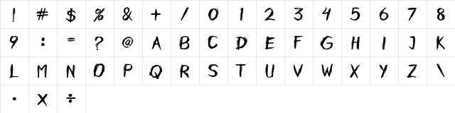 Horobi Regular  glyph index