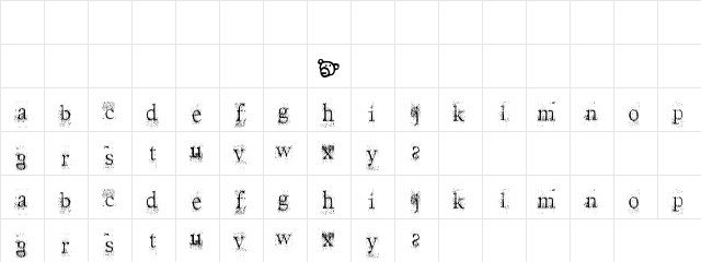 Saladbar Dirty  glyph index