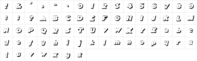 Geisha Italic  glyph index