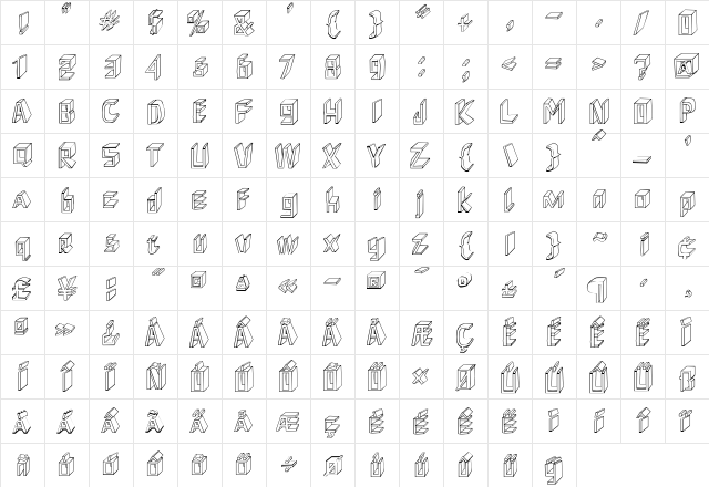 ShoeRepairs Regular  glyph index