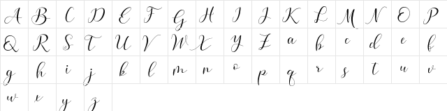 Aliyana Regular  glyph index