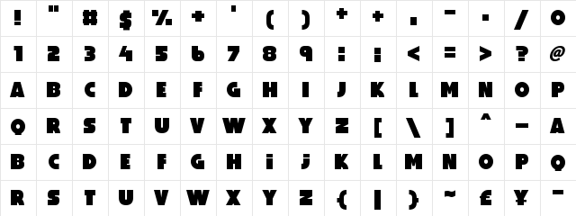 Perfect Princess Regular  glyph index