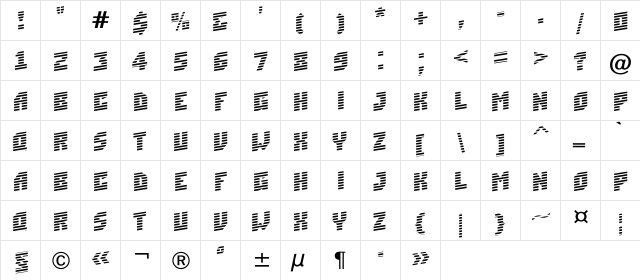a_SimplerMrnUp Regular  glyph index