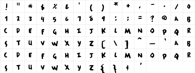 HousePaint Regular  glyph index