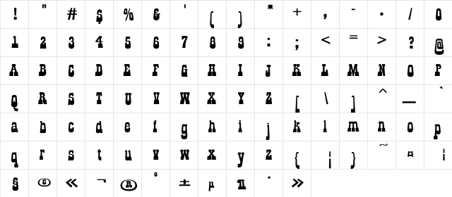 a_GildiaLnBk Regular  glyph index