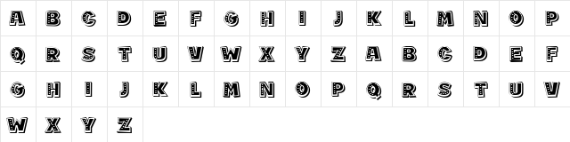 Visor Regular  glyph index