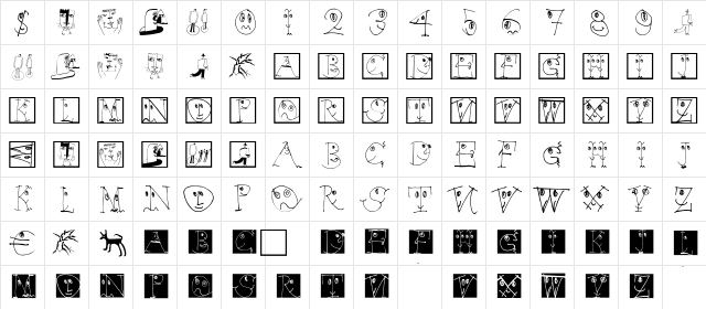 FacesAlphabetBeta Regular  glyph index