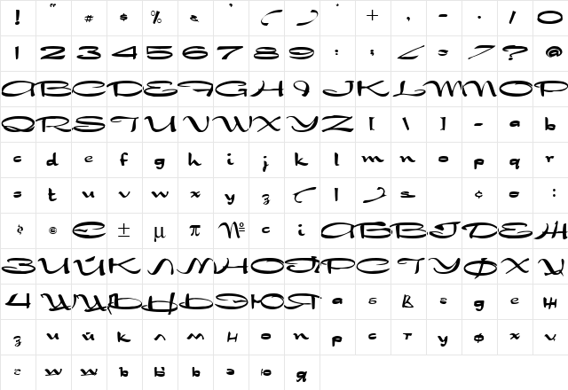 ft Bold  glyph index