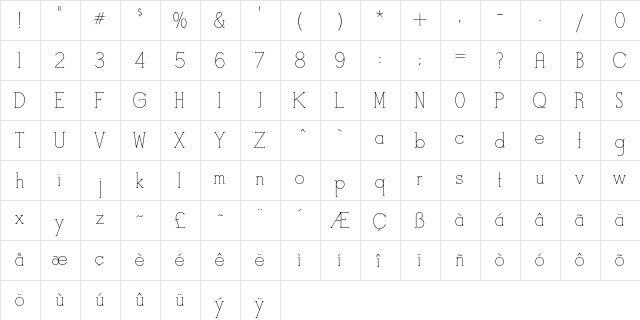 StymieStylus light  glyph index