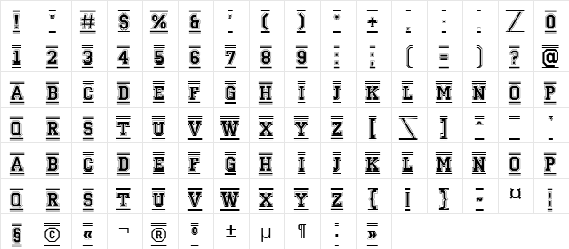 a_CampusGrDcFr Regular  glyph index