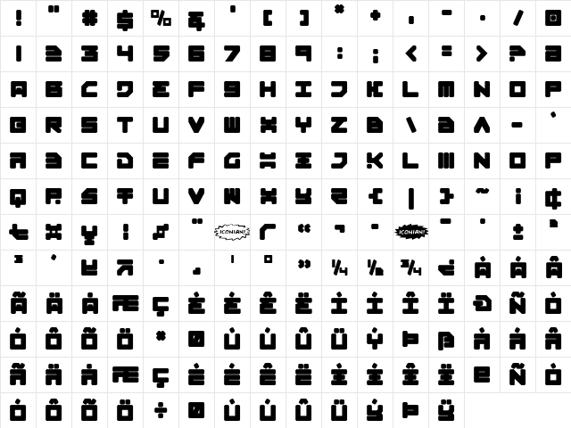 Omega-3 Regular  glyph index