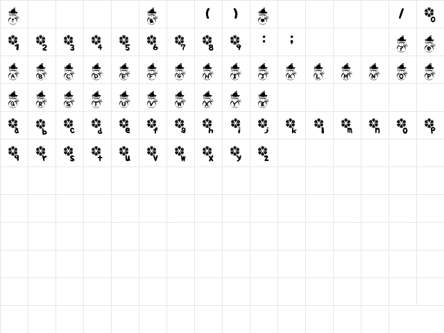 Fuyu Font Regular  glyph index