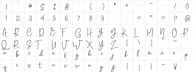 Soul Amsterdams Reguler Regular  glyph index