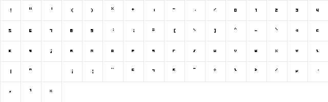 3x5 Regular  glyph index