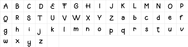 Kitten Paw Regular  glyph index