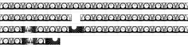 12hours Regular  glyph index