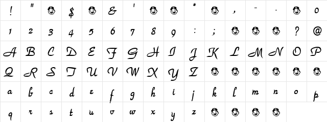 Champs Elysees Regular  glyph index