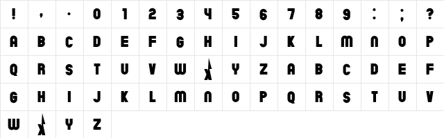 Chicago Flat Regular  glyph index