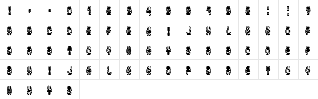 Modish Filled Regular  glyph index