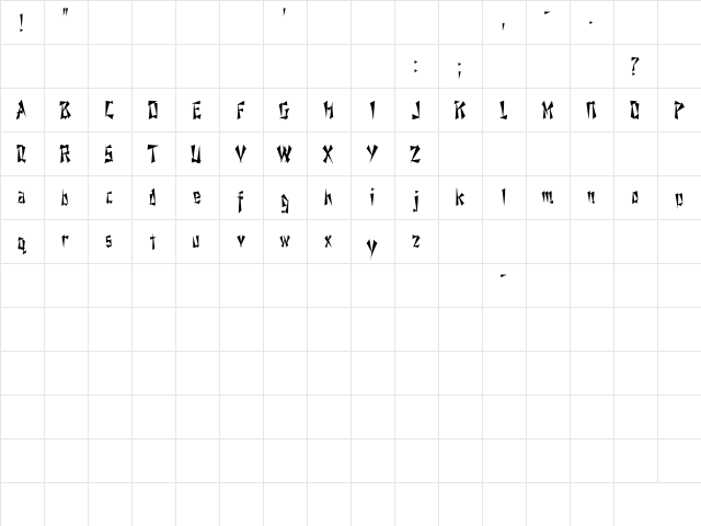 Nixon Cn Regular  glyph index