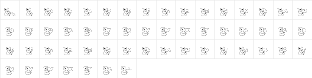 JLR Bearly There Regular  glyph index