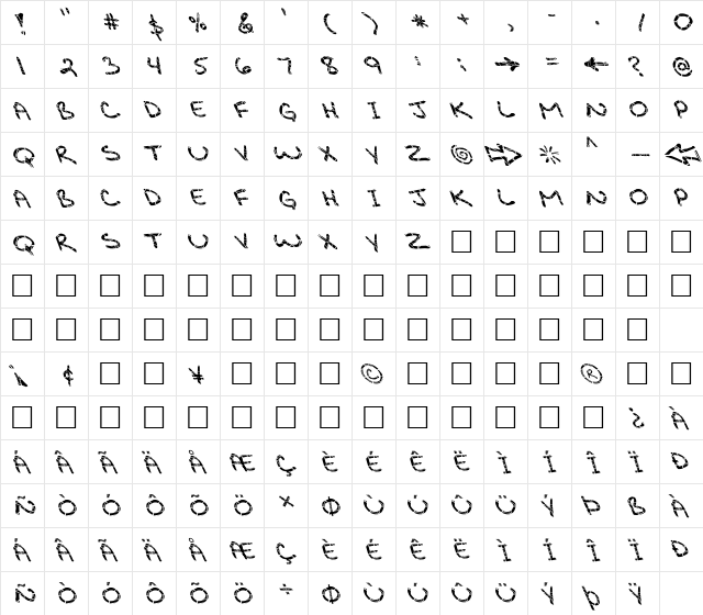 FZ JAZZY 29 CRACKED LEFTY Bold  glyph index