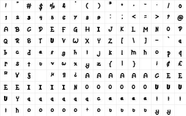 City Chicken Regular  glyph index