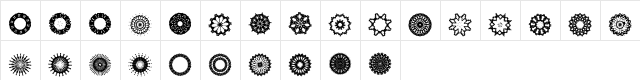 Mahogany's Fancy Rings Regular  glyph index