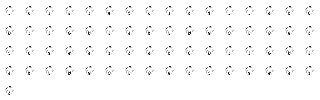 KR Cupcake Regular  glyph index