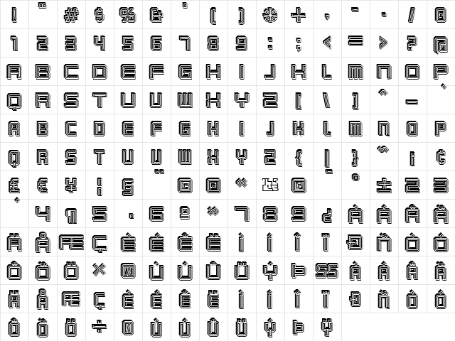 Karnivore Stack Regular  glyph index