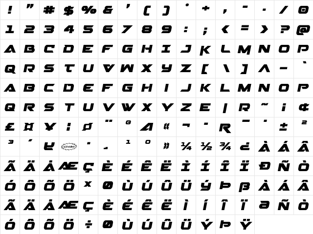 Gemina 2 Semi-Italic Semi-Italic  glyph index