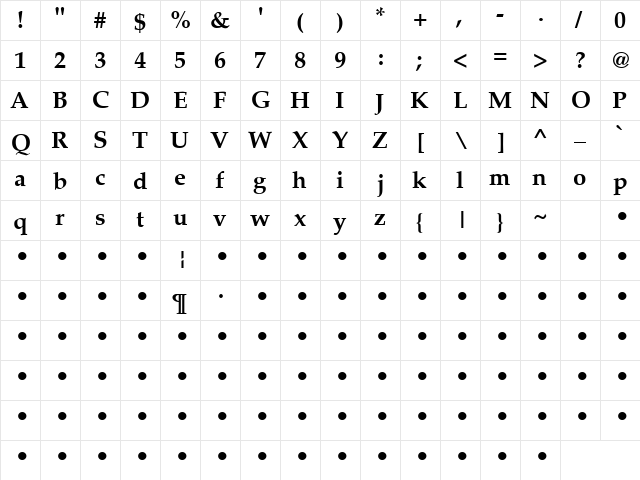 Southbound 6 Bold  glyph index