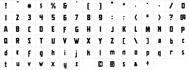 CCTheStorySoFar Regular  glyph index