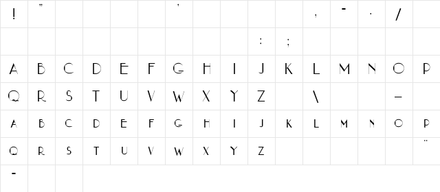 Arwen Regular  glyph index