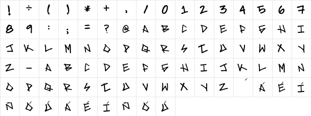 Brave Regular  glyph index