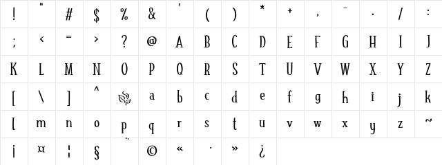 FRESH_TEA Demo  glyph index