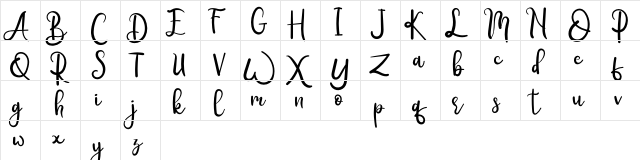 Rumero Regular  glyph index
