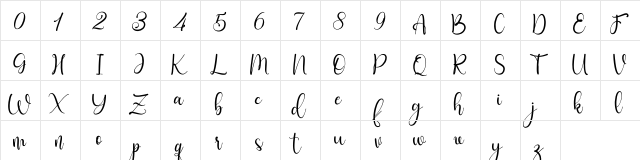 Fabulous Regular  glyph index