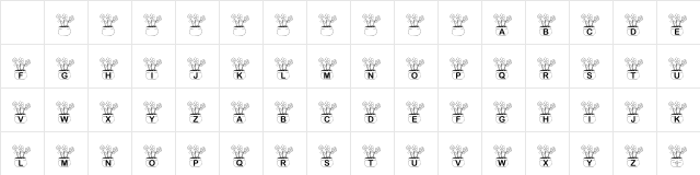 KR Three Flowers Regular  glyph index