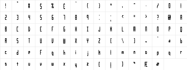 Inevitable (BRK) Regular  glyph index