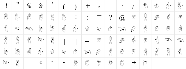 HandalphFS Normal  glyph index