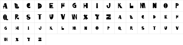 Fonkey Fonk  glyph index